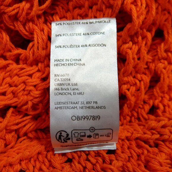 FREE PEOPLE Beach Sahara Sweater Midi Cover up DRESS M L Orange Scarlet Ibis NEW - Picture 8 of 8